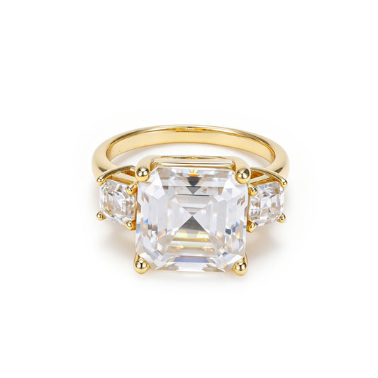 5.00 Carat Asscher Cut Three-Stone Ring