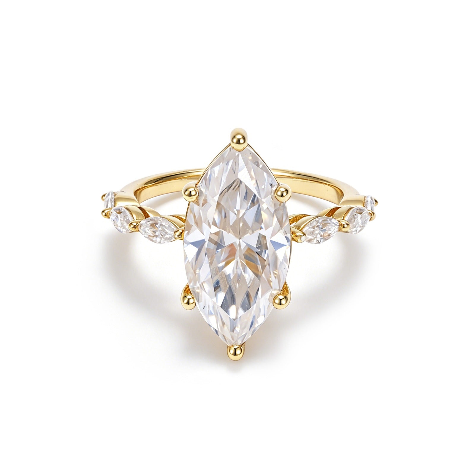 5.00 Carat Marquise Cut Engagement Ring – 8x16mm Center Stone in white gold