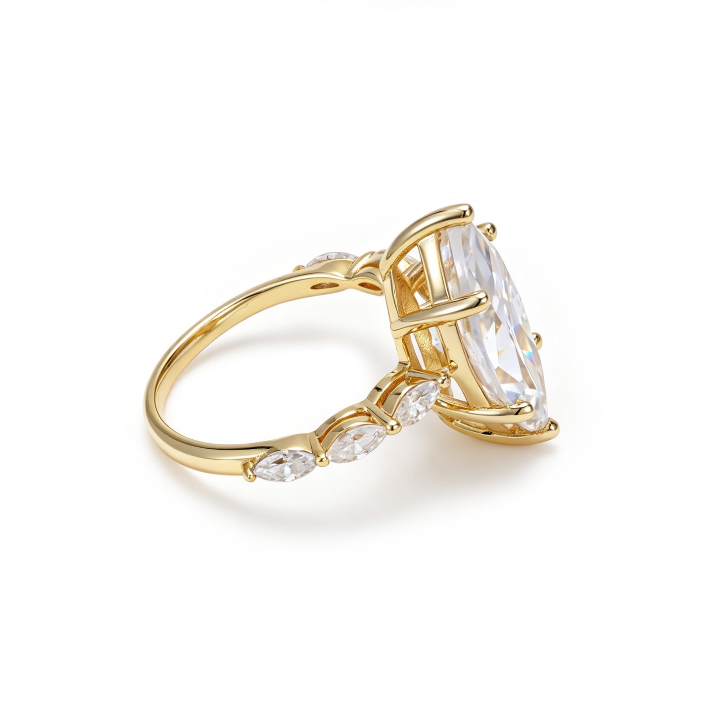 5.00 Carat Marquise Cut Engagement Ring – 8x16mm Center Stone