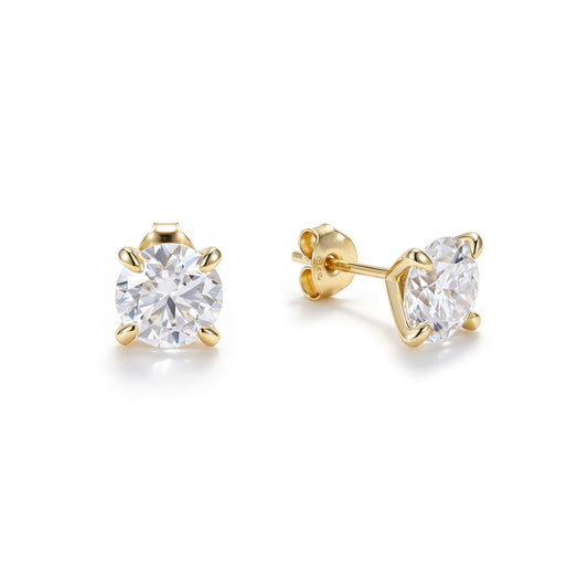 Round Stud Earrings (4CT. Total)