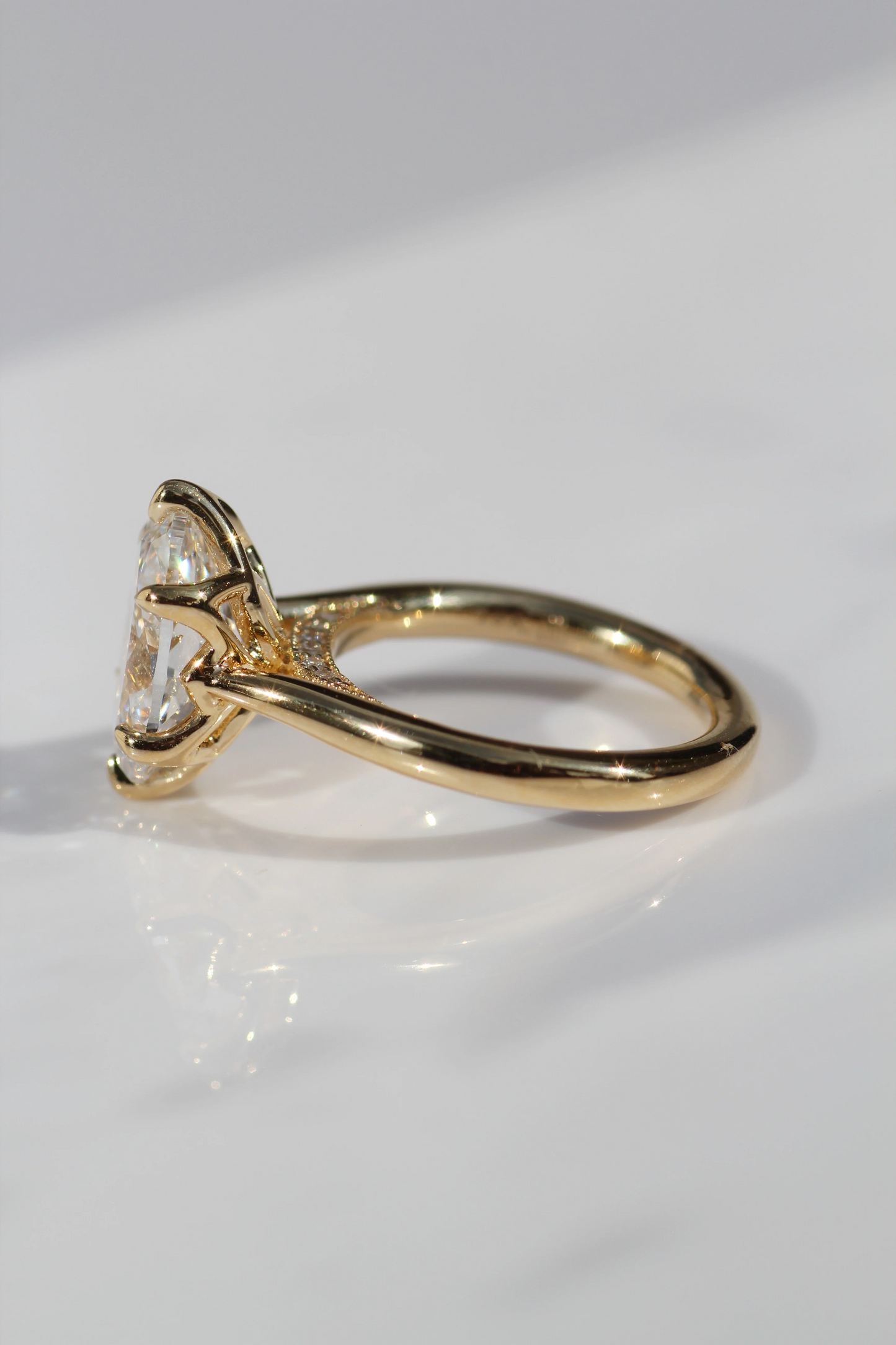 2 Carat Oval Cut with Hidden Accents and Unique Petal Setting