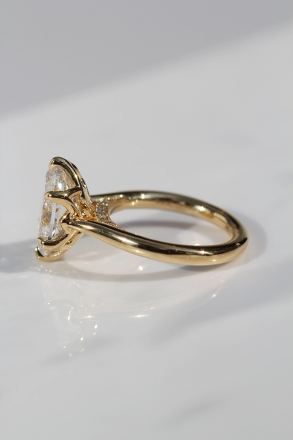 2 Carat Oval Cut with Hidden Accents and Unique Petal Setting