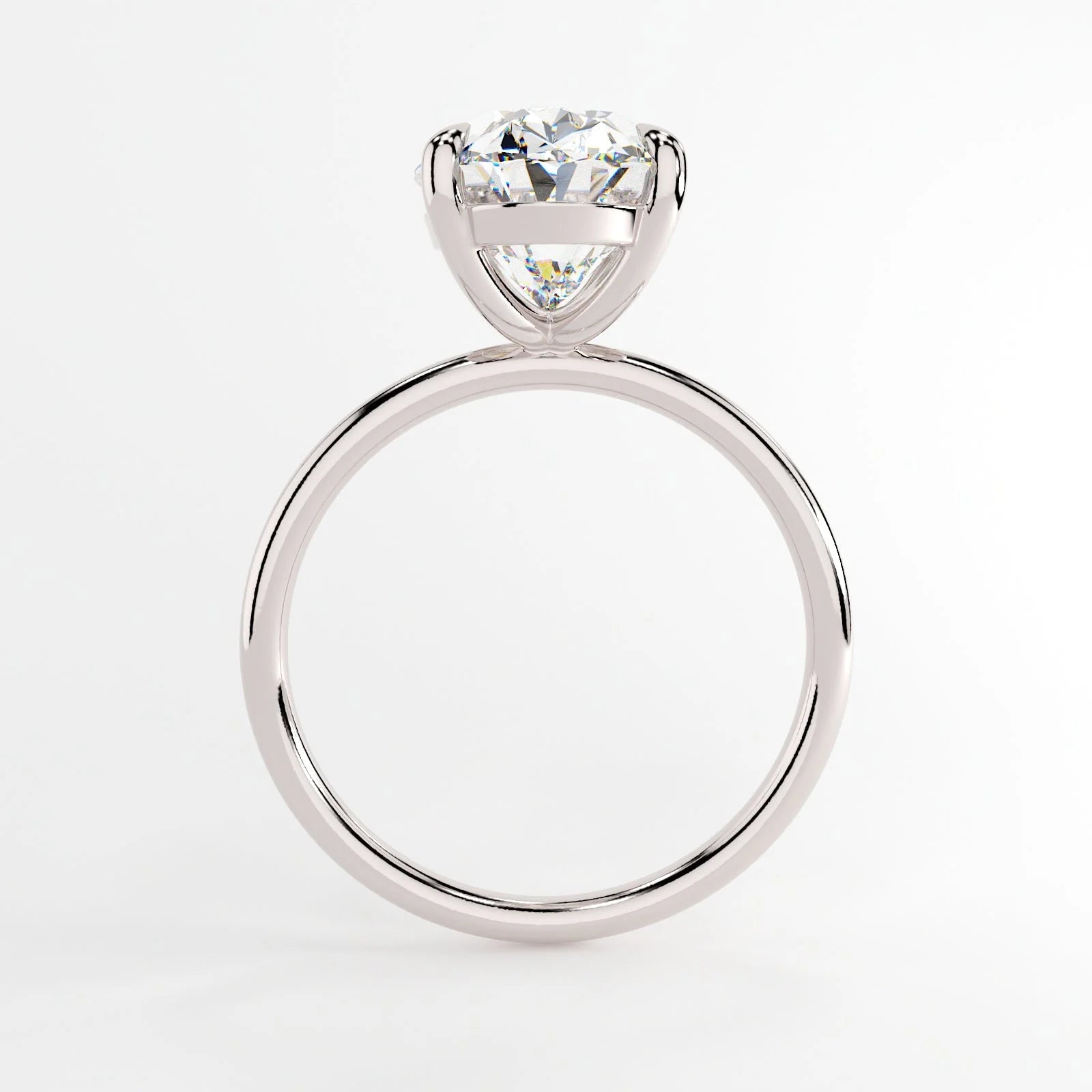 3 Carat Oval Cut Engagement Ring with Solitaire Band – view 2