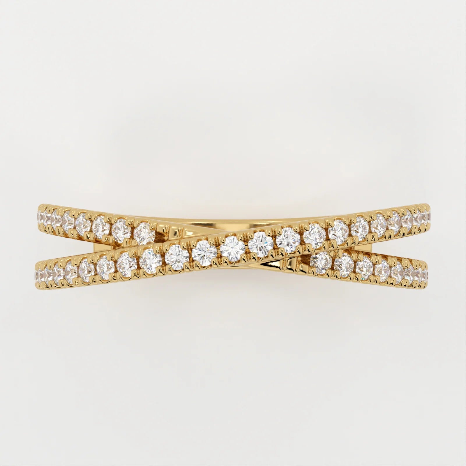(.6 CT T.W.) Round Cut - Double Band Crossover - Reflections Jewelers