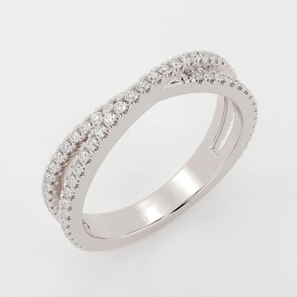 (.6 CT T.W.) Round Cut - Double Band Crossover - Reflections Jewelers