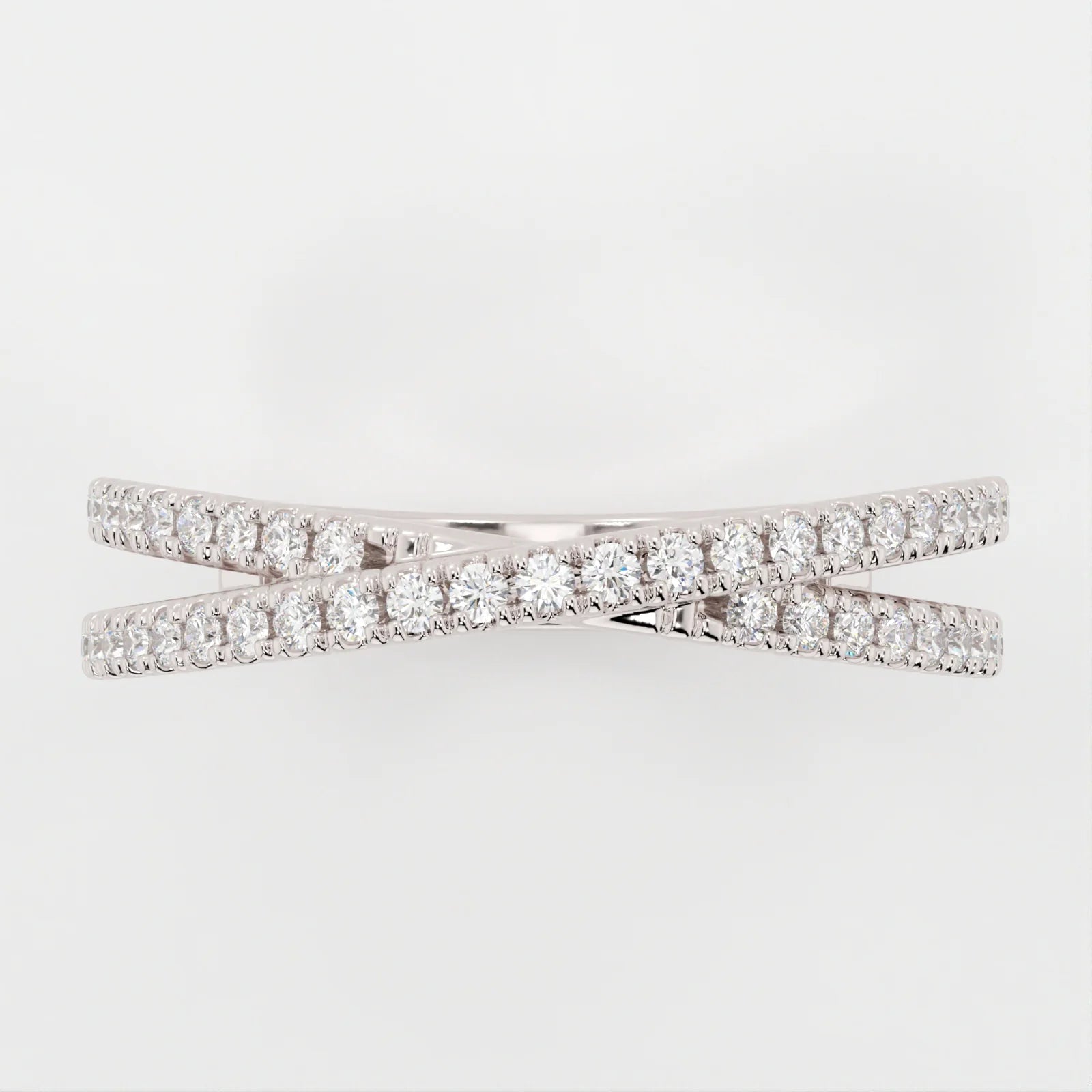 (.6 CT T.W.) Round Cut - Double Band Crossover - Reflections Jewelers