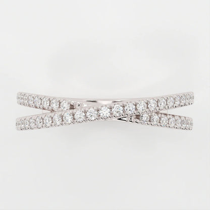 (.6 CT T.W.) Round Cut - Double Band Crossover - Reflections Jewelers