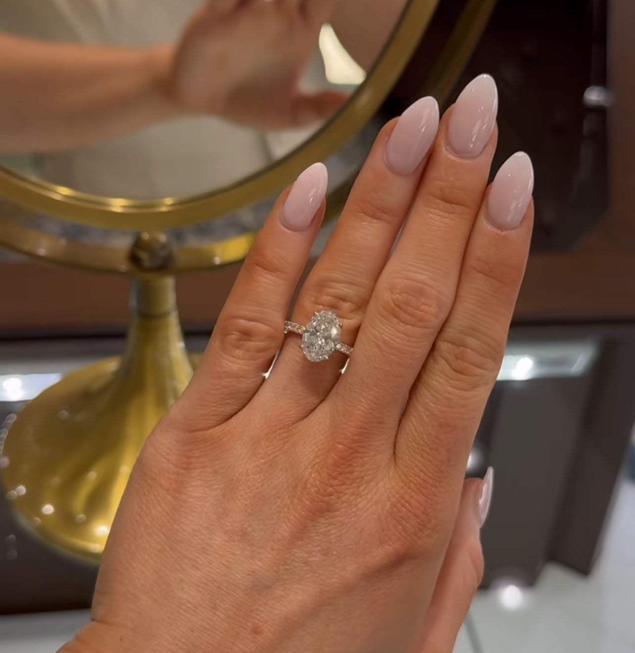 CUSTOM ORDER - 2.5 CT Oval with hidden halo on a solitaire band