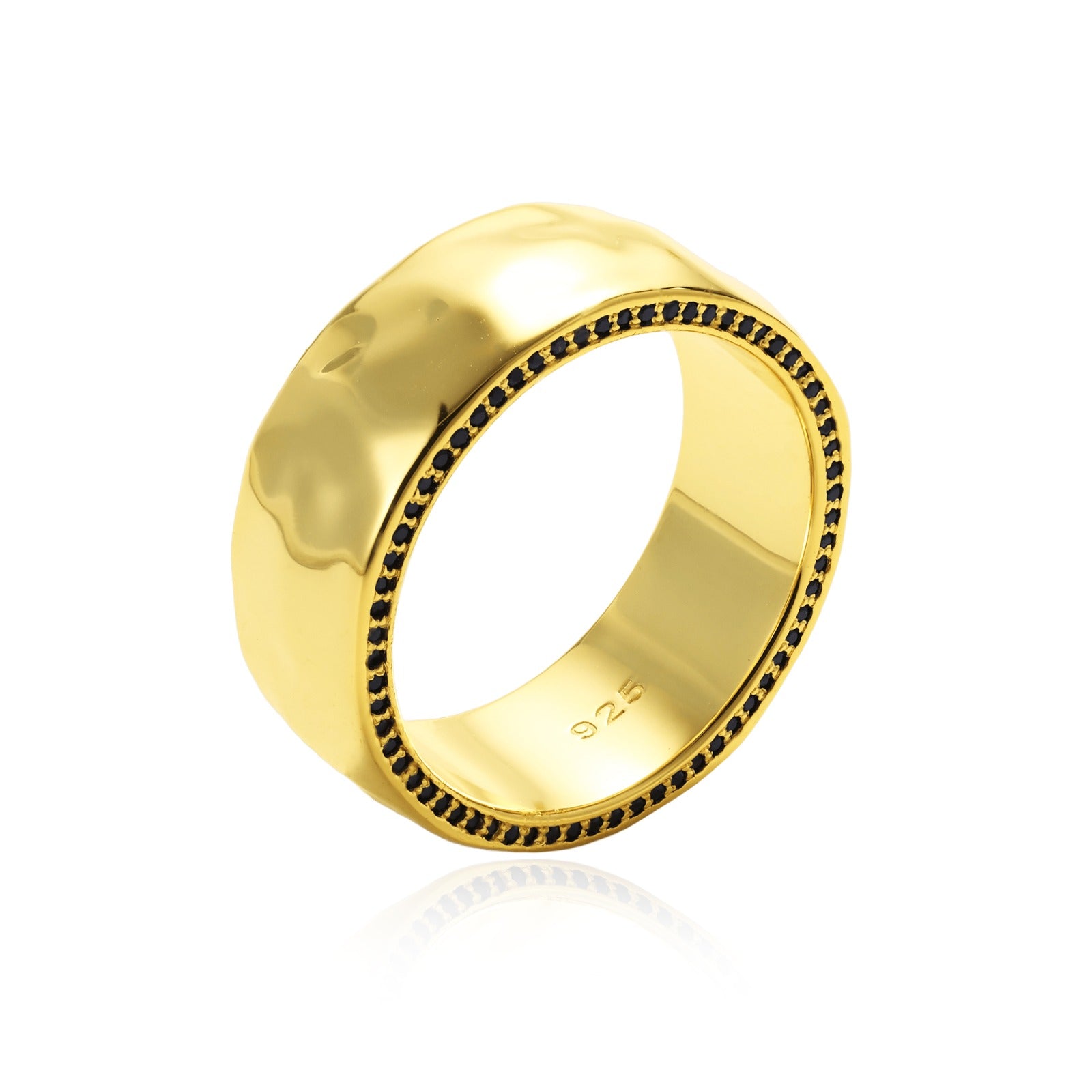Unique Black Men’s Ring in white gold
