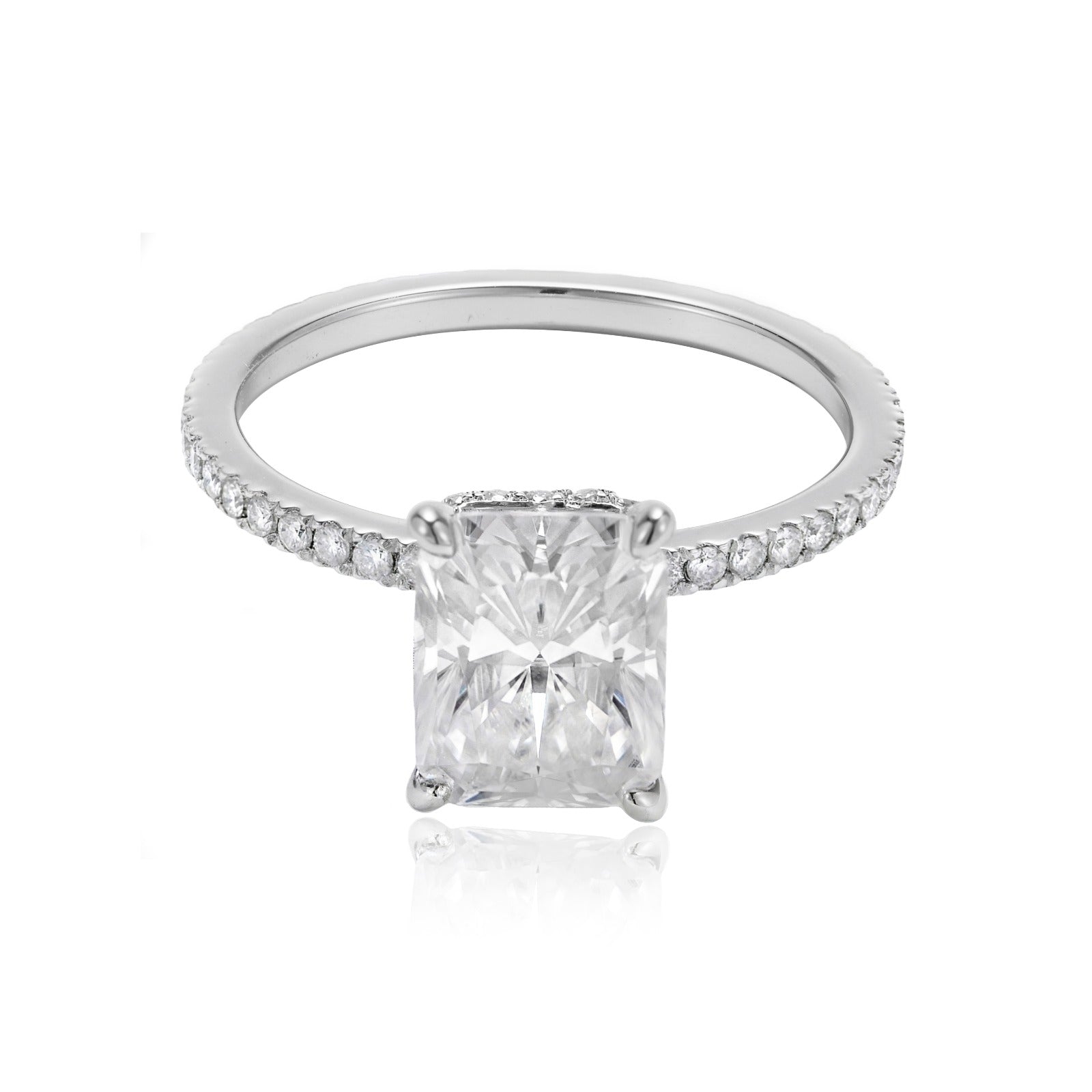 3 Carat Radiant Cut with Infinity Pavé Band and Cathedral Setting – view 10