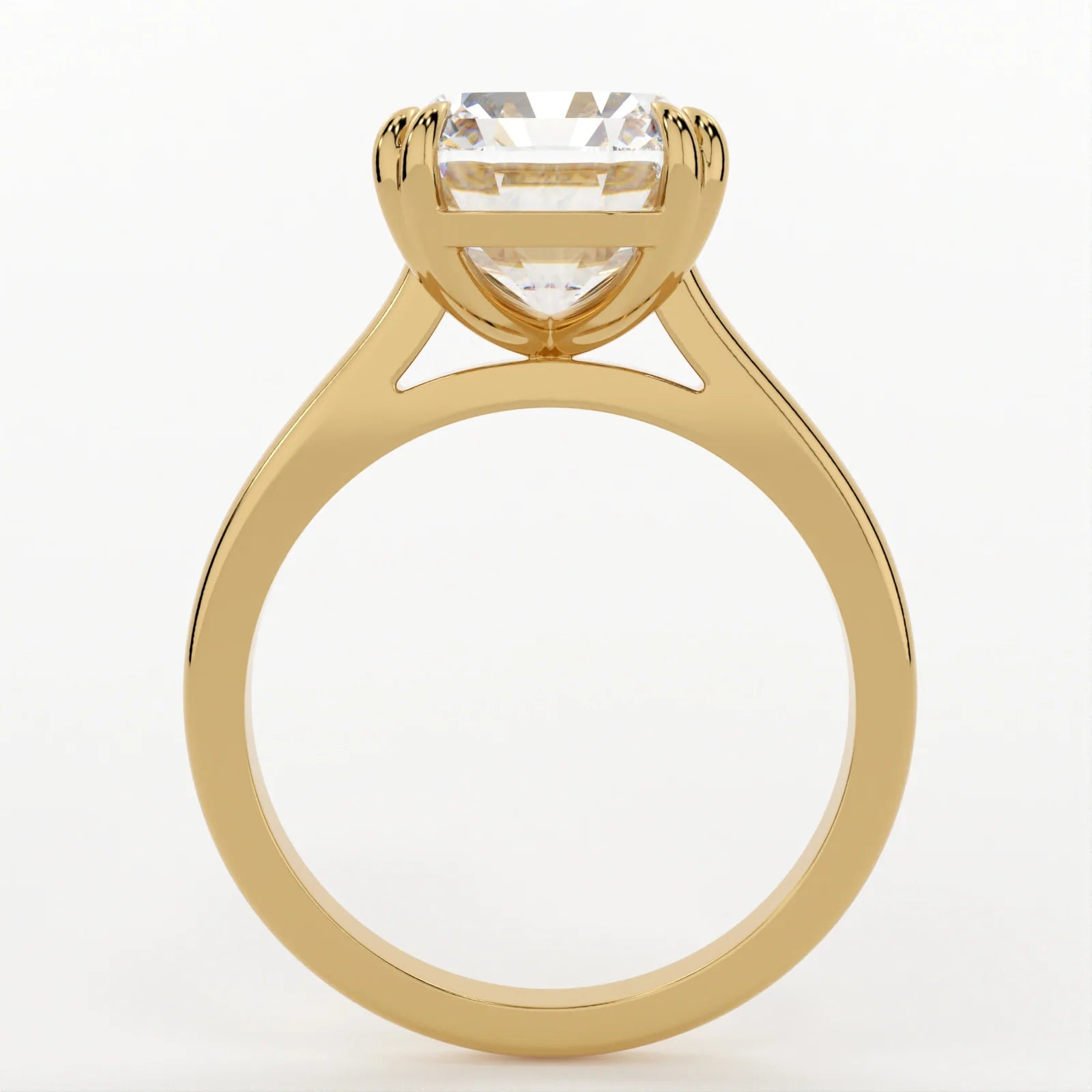 3 Carat Radiant Cut Lab Diamond Engagement Ring with a Solitaire Band – view 2