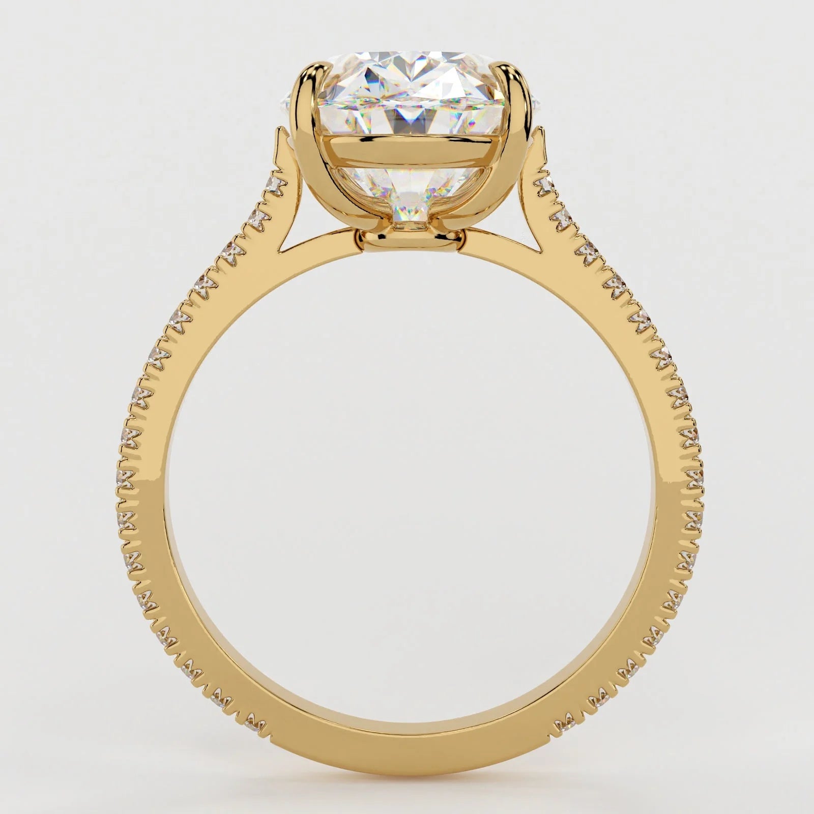 3 Carat Oval Cut with Knife Edge Micro Pavé Band – view 5