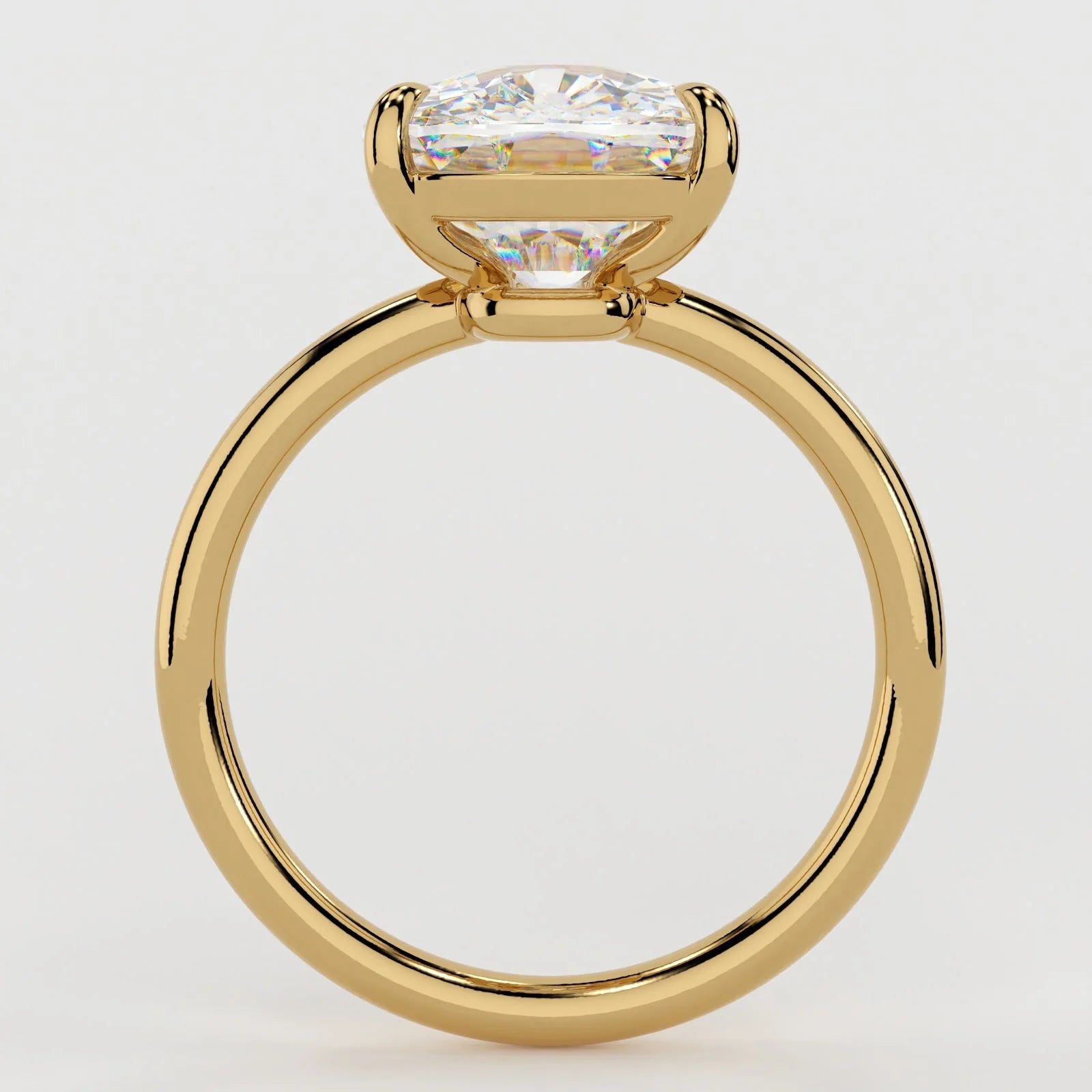 3.5 Carat Cushion Cut Lab Diamond Engagement Ring Solitaire Band – view 4