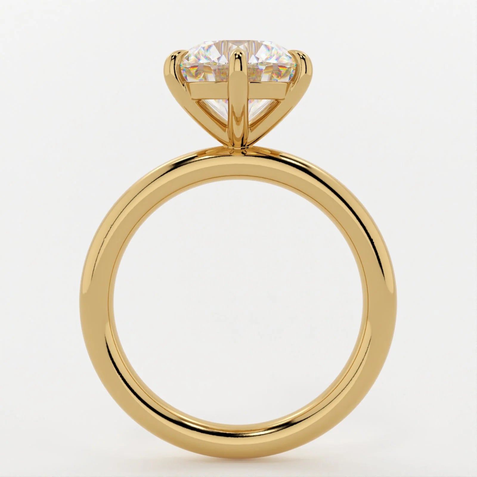 2.5 CT Round Cut - Solitaire Band and High Halo – view 4