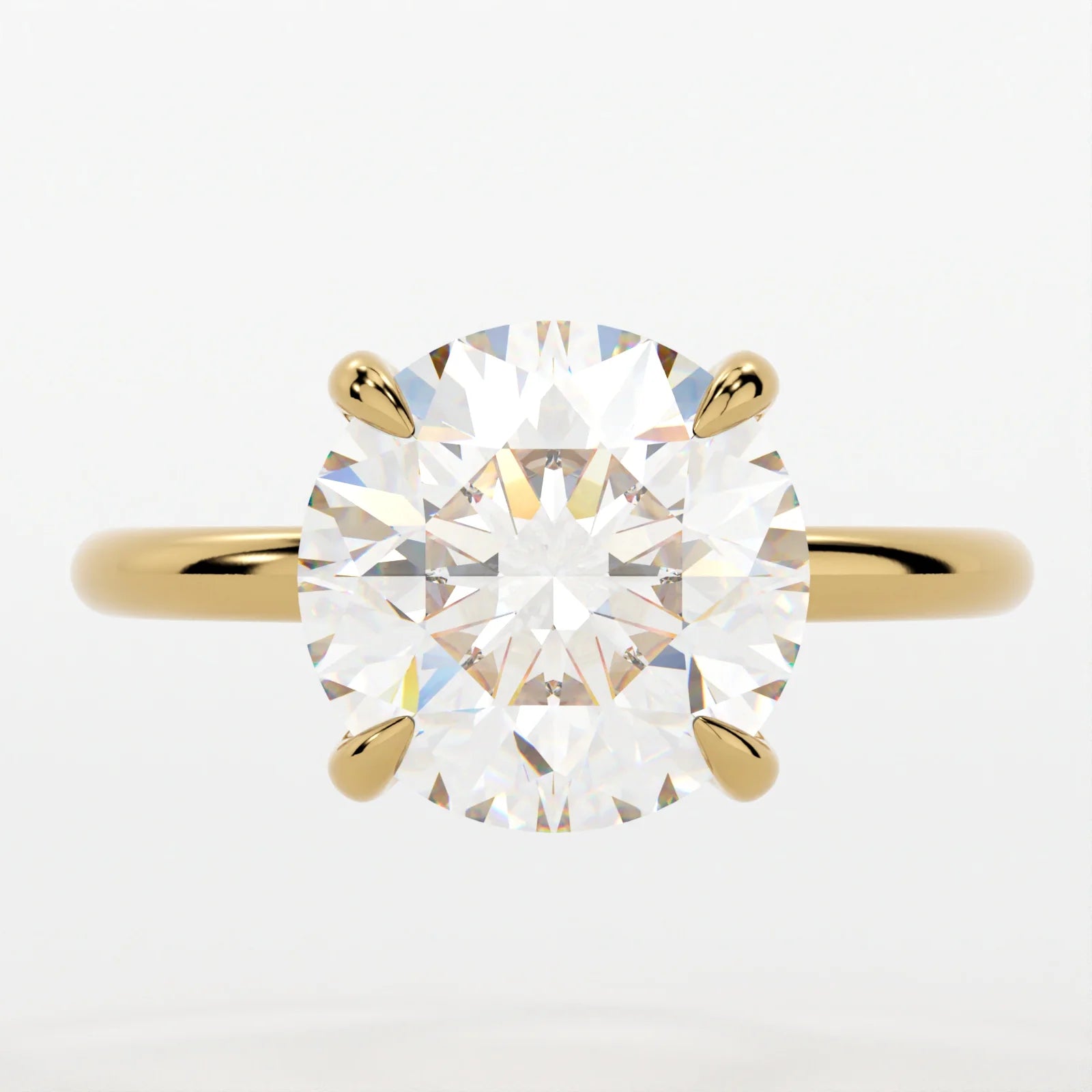 2.5 Carat Round Cut - Solitaire Band and Hidden Halo – view 3