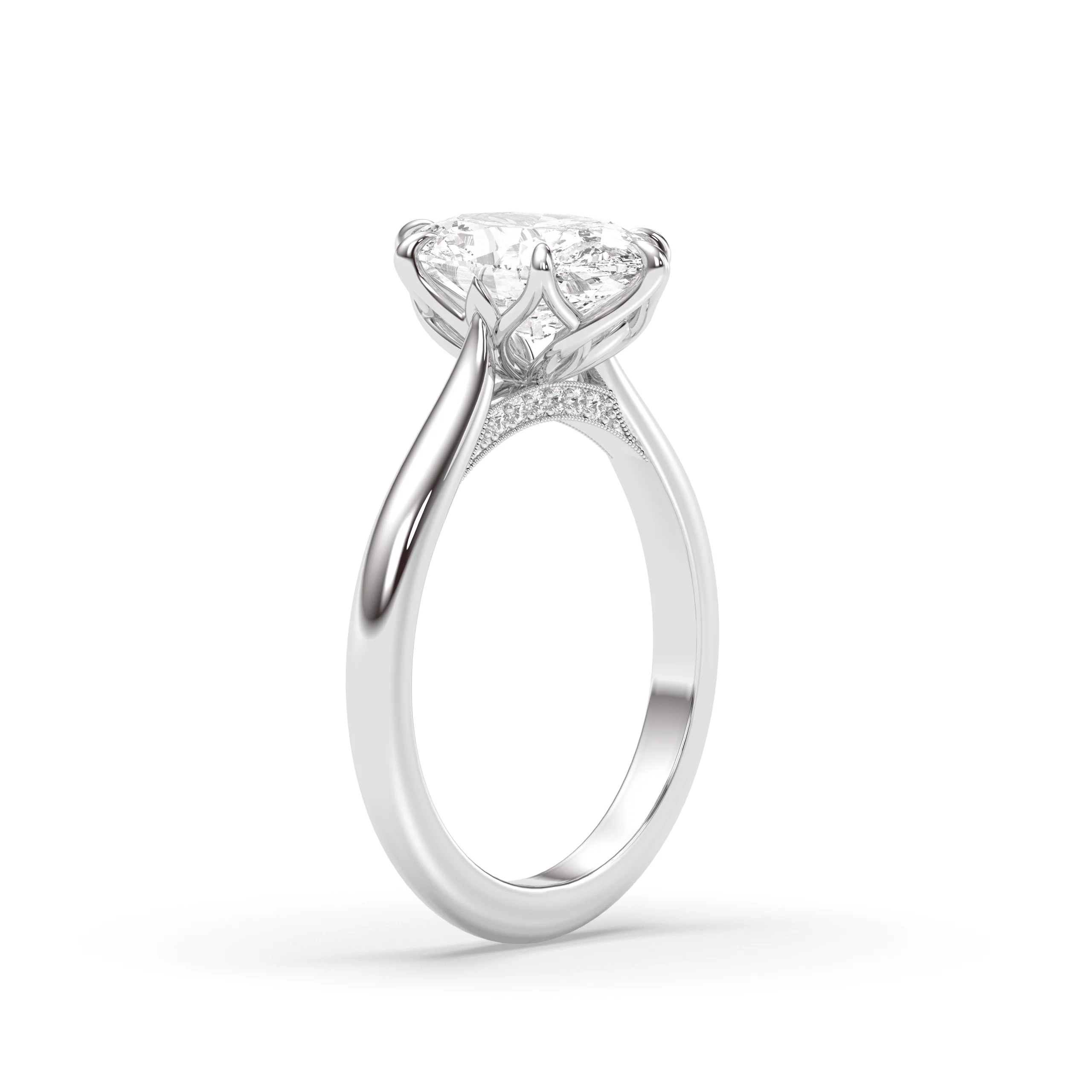 2 Carat Oval Cut with Hidden Accents and Unique Petal Setting – view 6