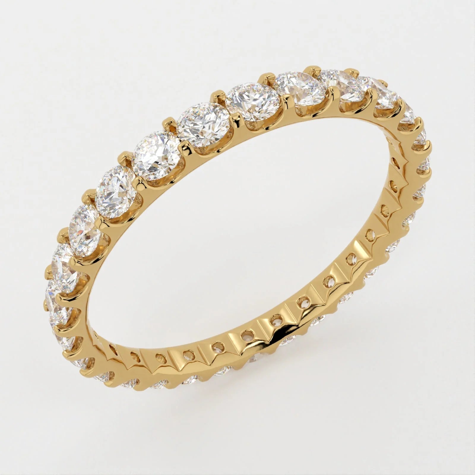 (.8 CT TW) Round Cut - Scallop Edge Pavé Band - Reflections Jewelers
