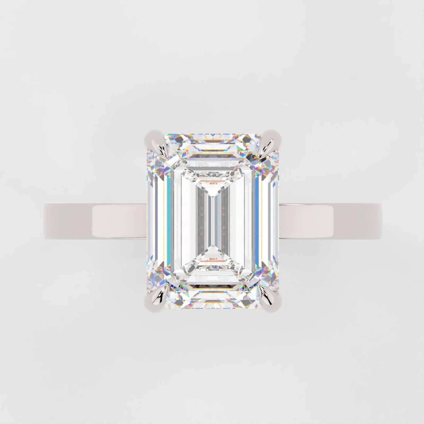 3 Carat Emerald Cut Parallel Solitaire Engagement Ring