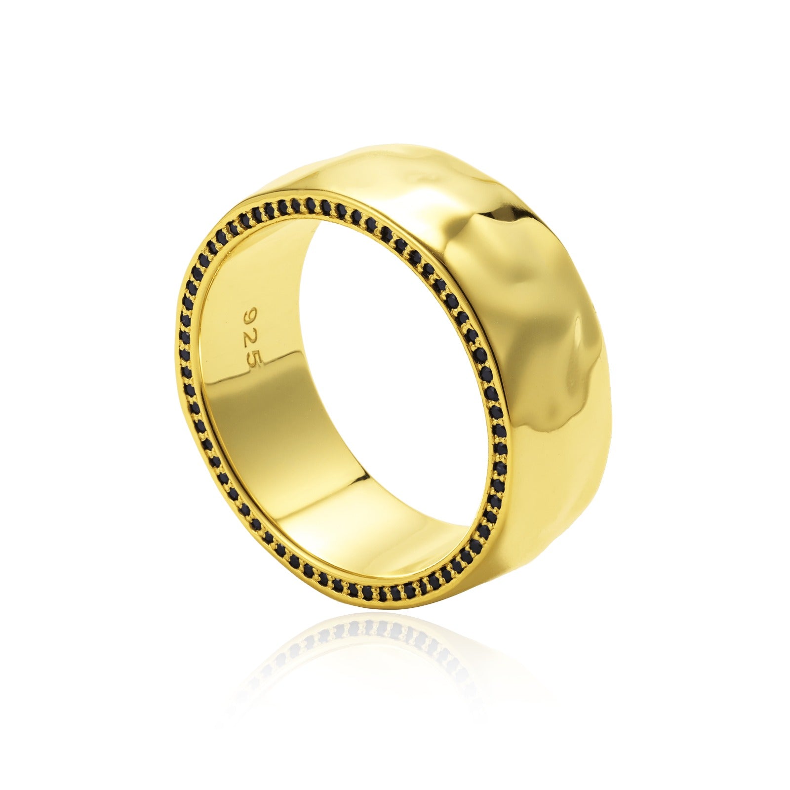 Unique Black Lab Diamond Men’s Ring – view 2