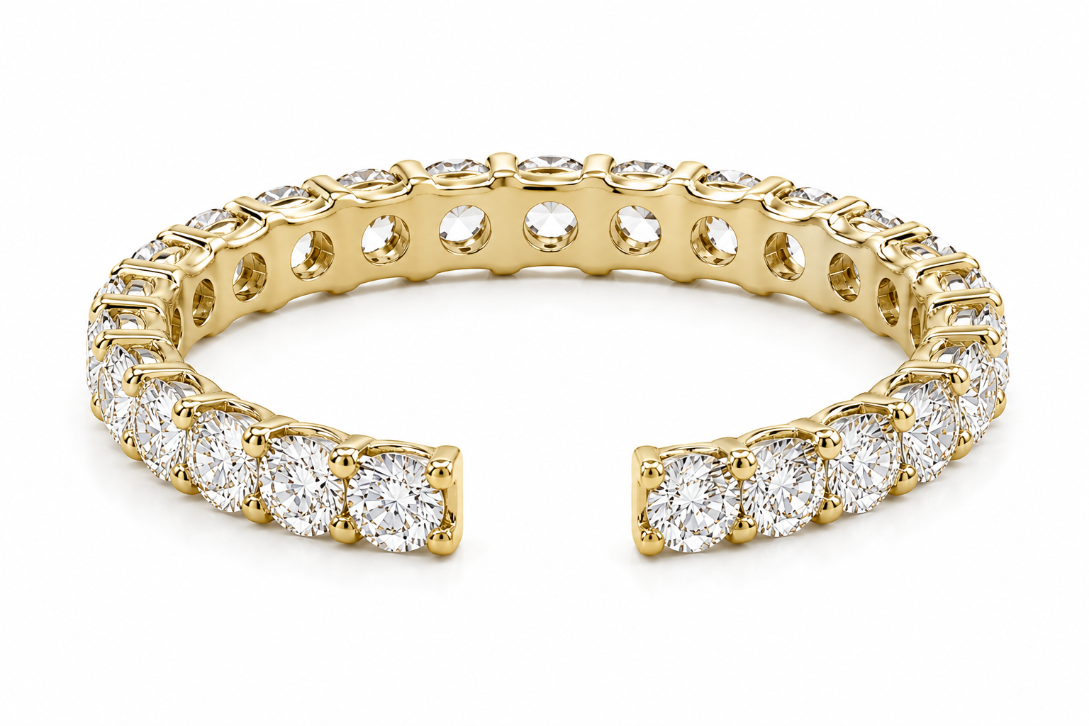 Round Lab Diamond Open Eternity Band