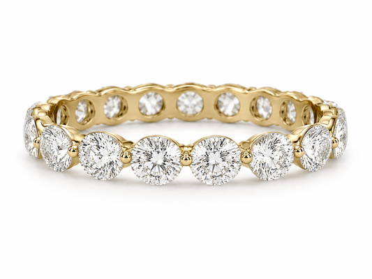 Round Diamond Eternity Band — Single Shared Prong