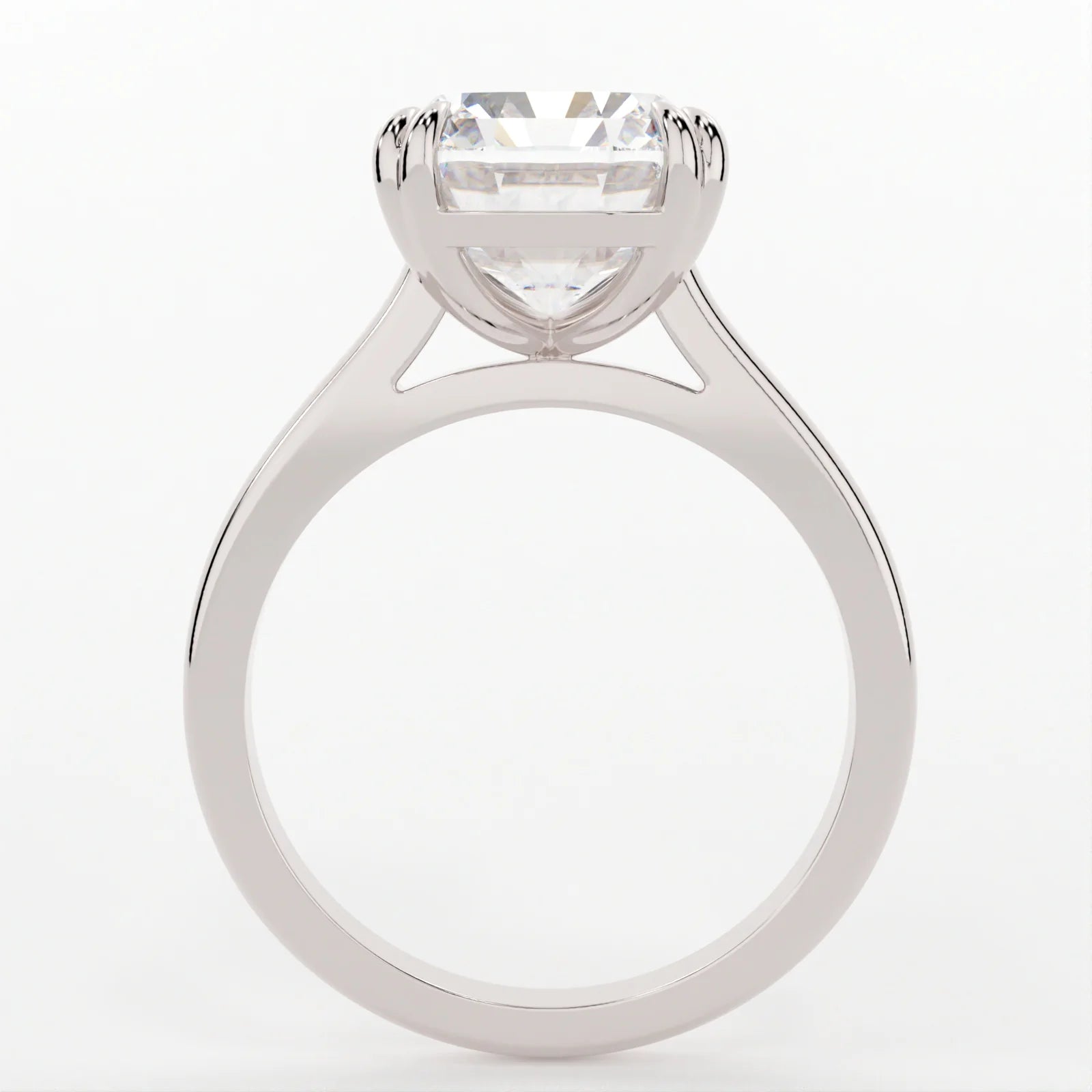 3 Carat Radiant Cut Lab Diamond Engagement Ring with a Solitaire Band – view 4