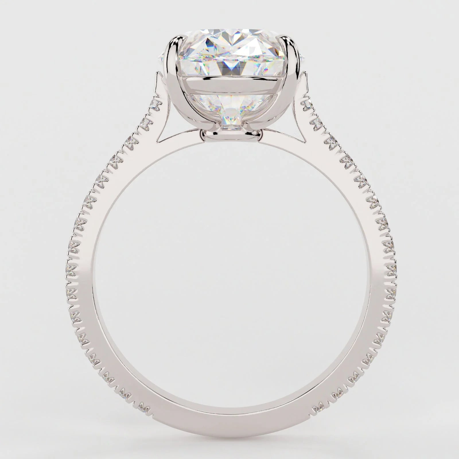 3 Carat Oval Cut with Knife Edge Micro Pavé Band – view 3