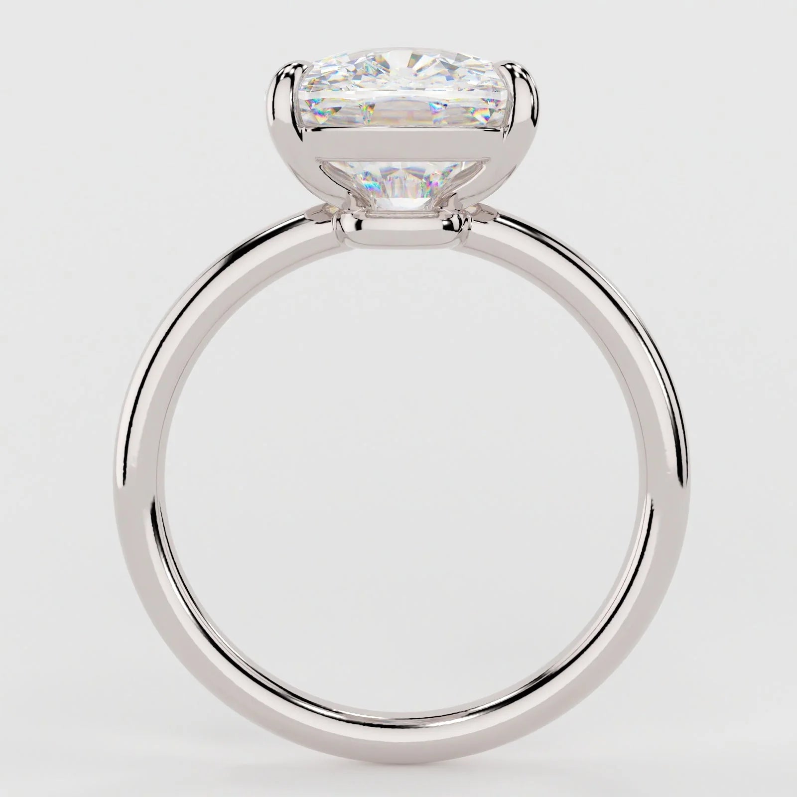 3.5 Carat Cushion Cut Lab Diamond Engagement Ring Solitaire Band – view 3