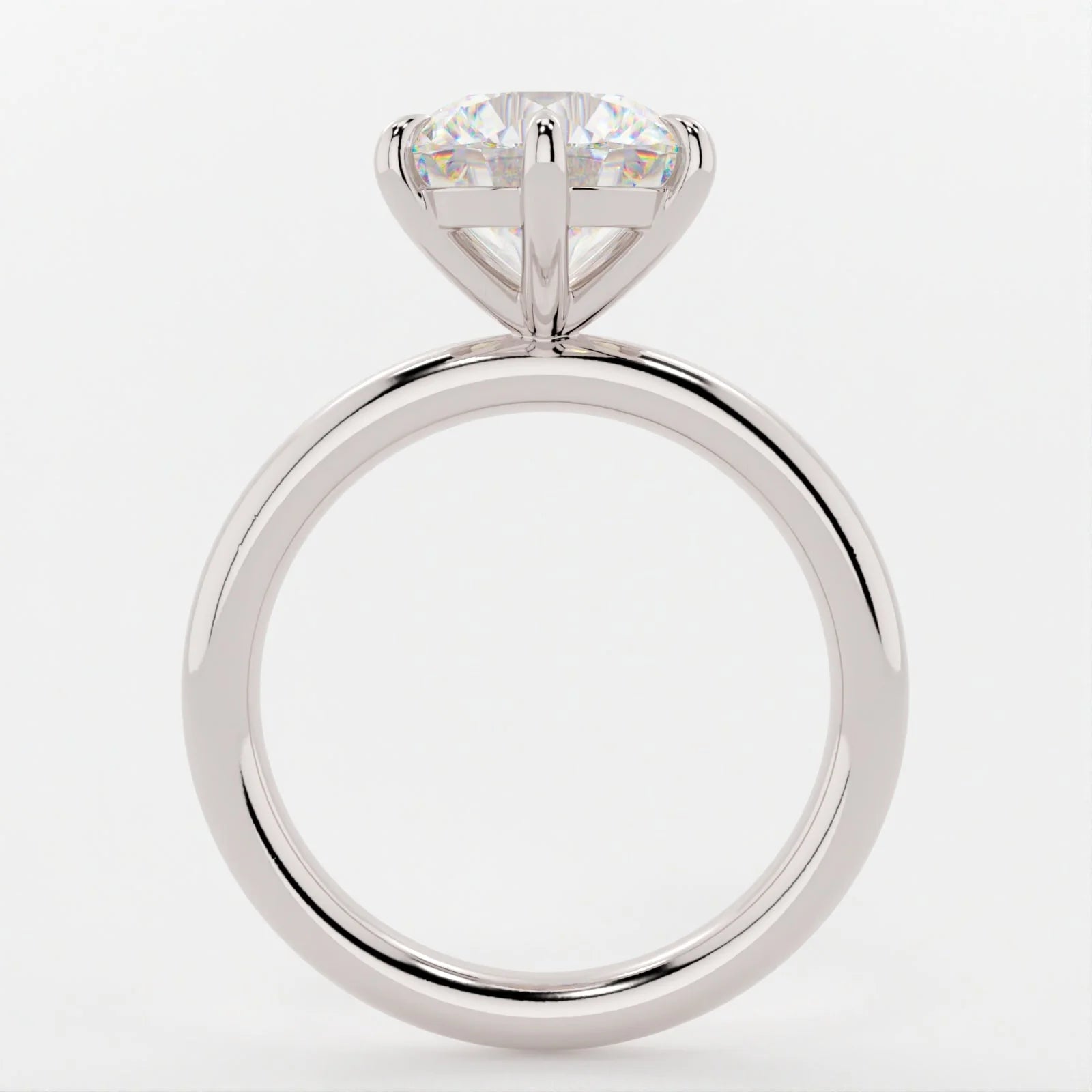 2.5 CT Round Cut - Solitaire Band and High Halo – view 3