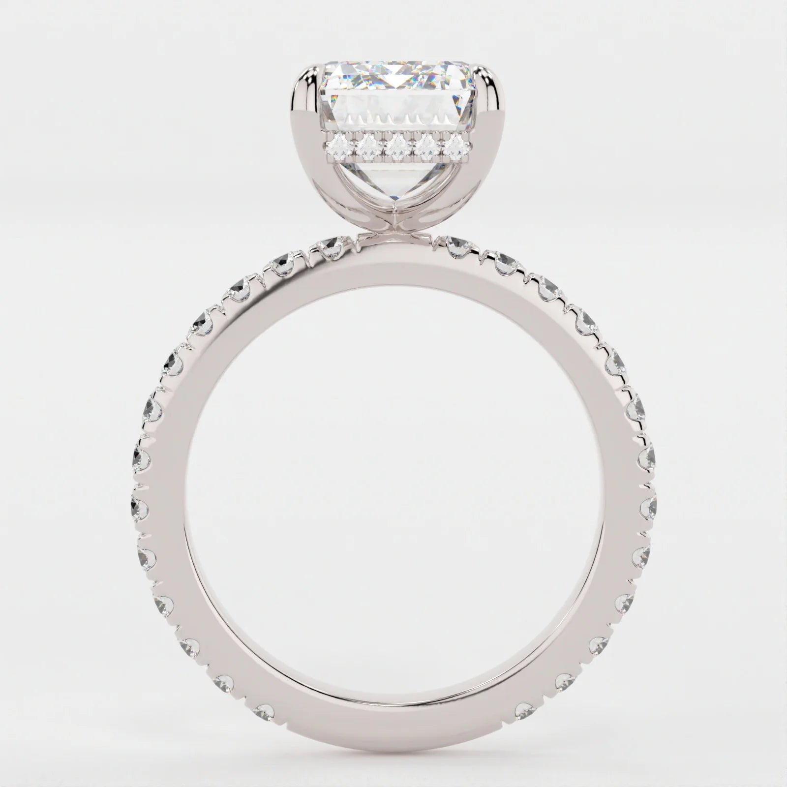 3 Carat Emerald Cut with 3/4 Infinity Pavé Band – view 3