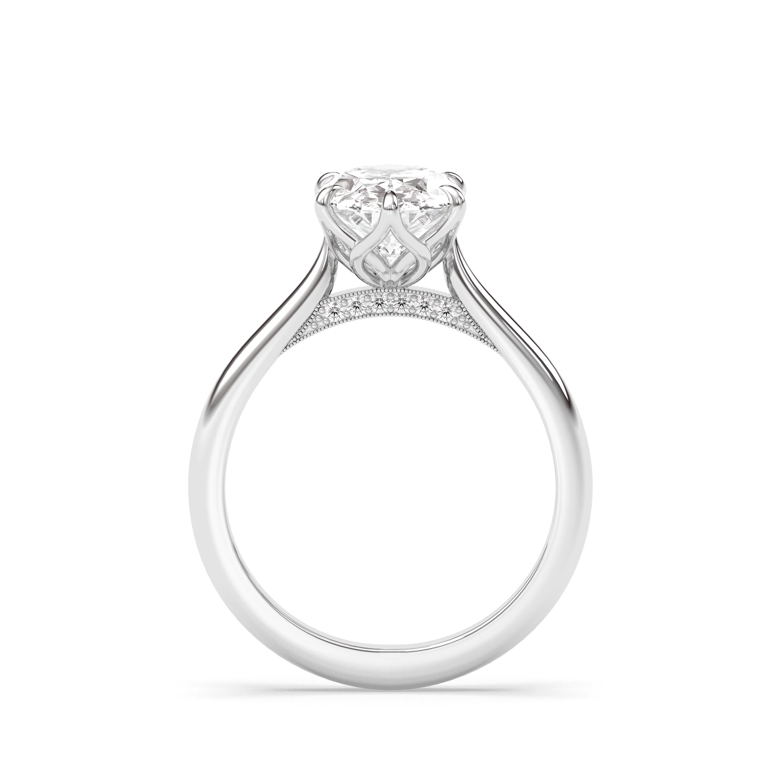 2 Carat Oval Cut with Hidden Accents and Unique Petal Setting – view 7