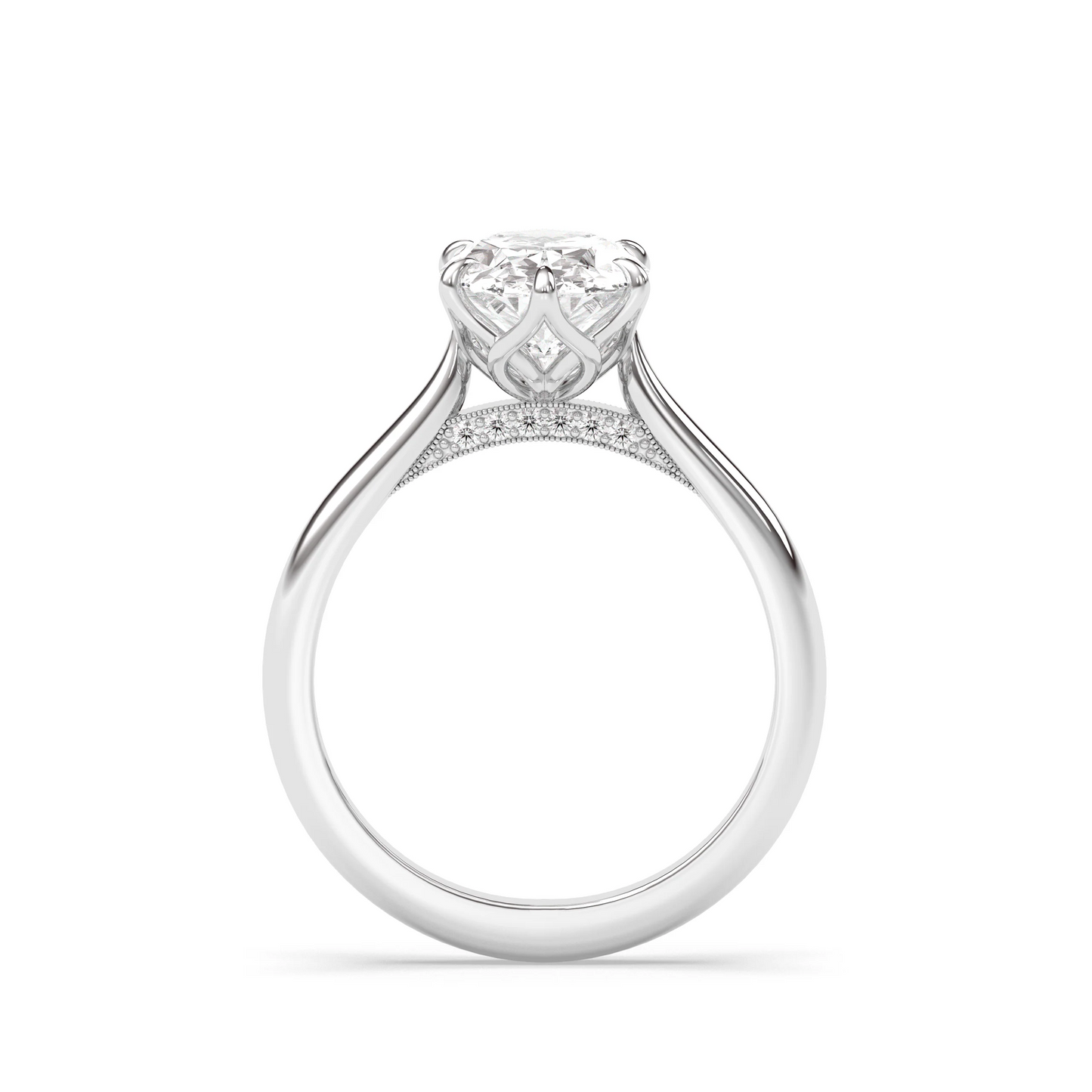 2 Carat Oval Cut with Hidden Accents and Unique Petal Setting