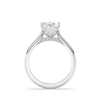 2 Carat Oval Cut with Hidden Accents and Unique Petal Setting