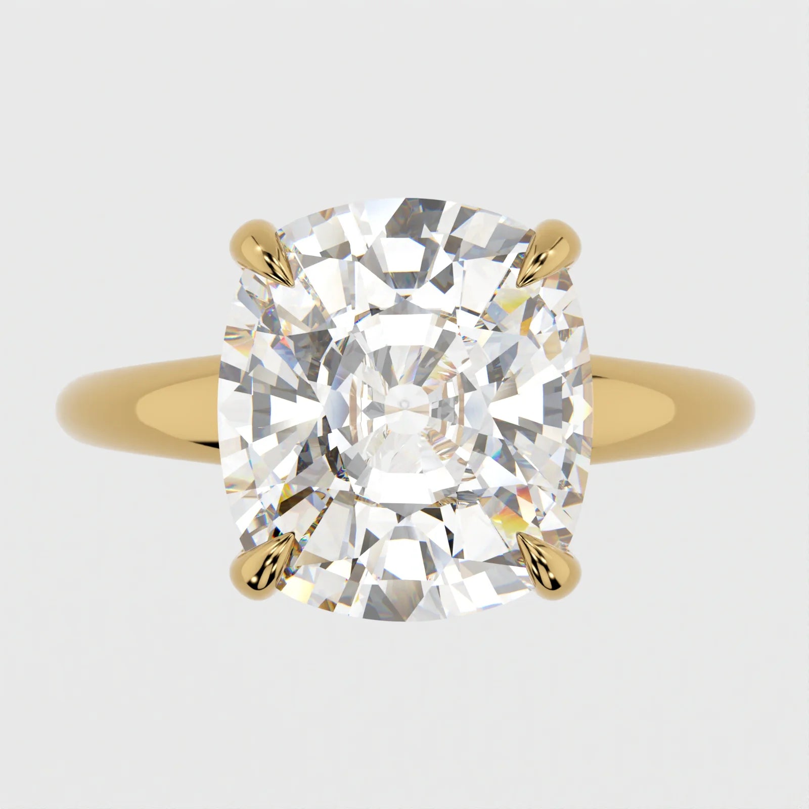 3 Carat Cushion Cut Lab Diamond Engagement Ring Solitaire Band – view 2