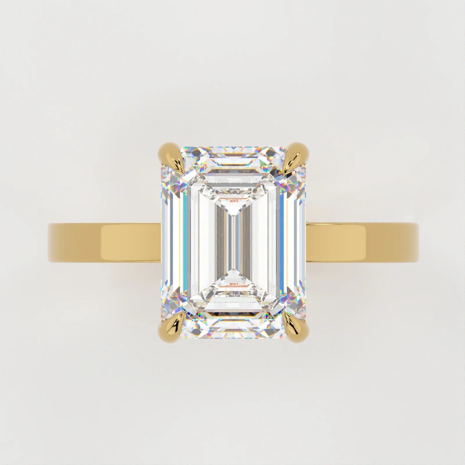 3 Carat Emerald Cut Parallel Solitaire Engagement Ring – view 3