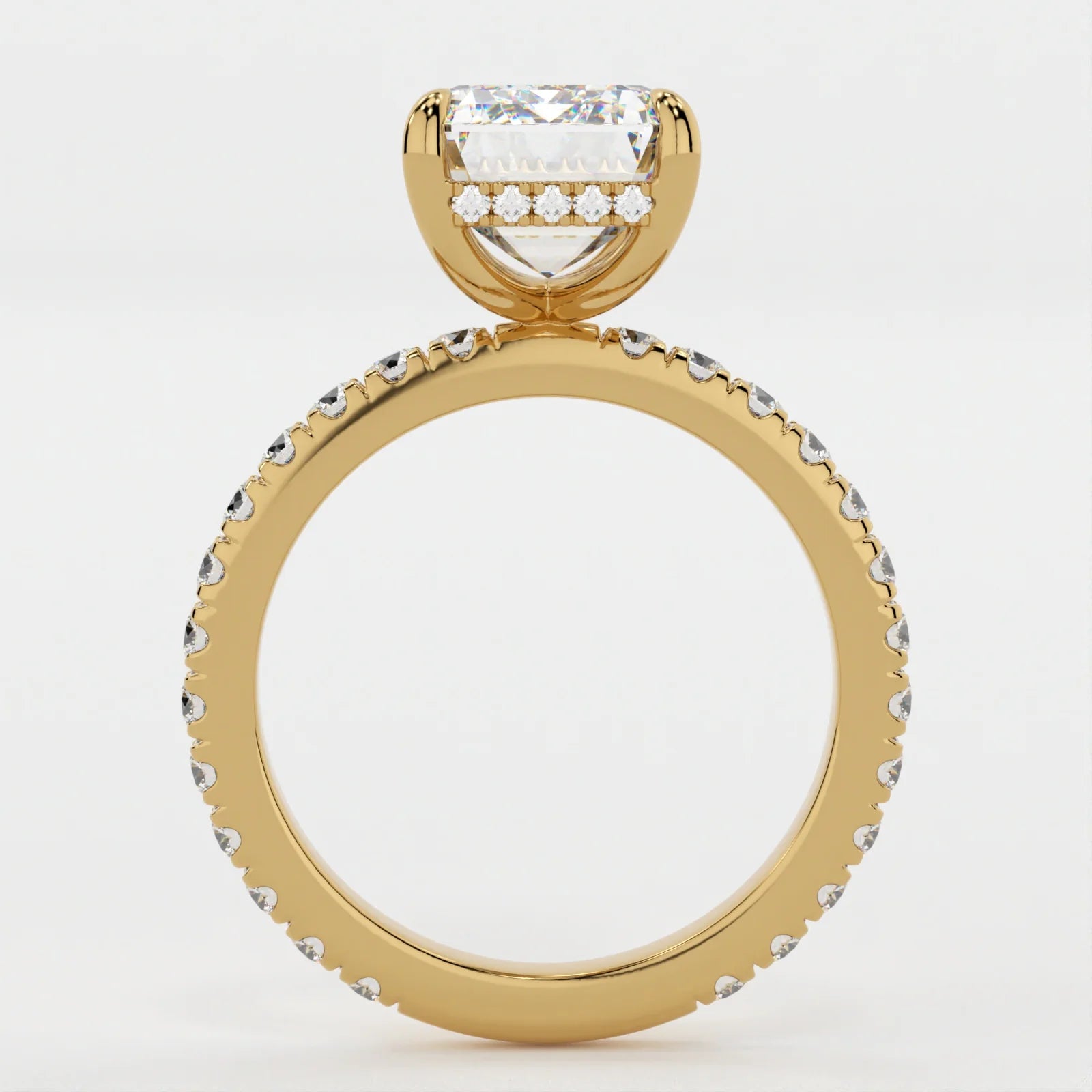 3 Carat Emerald Cut with 3/4 Infinity Pavé Band – view 4