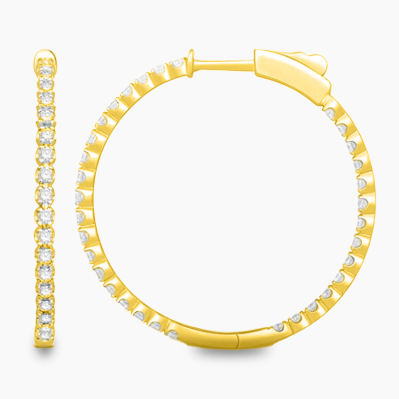 Moissanite Diamond Hoop Earrings 1CT Total Weight