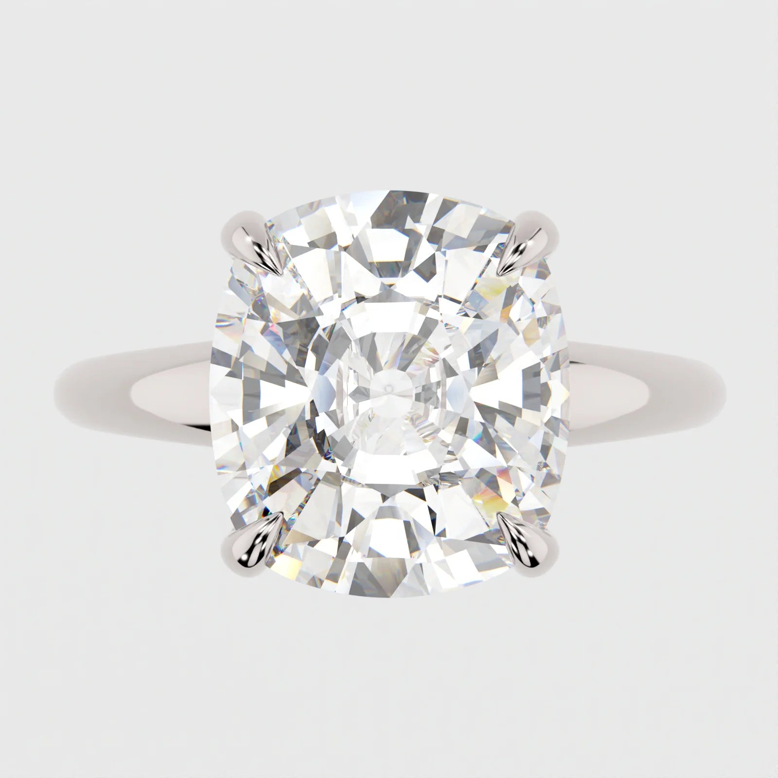 3 Carat Cushion Cut Lab Diamond Engagement Ring Solitaire Band – view 2