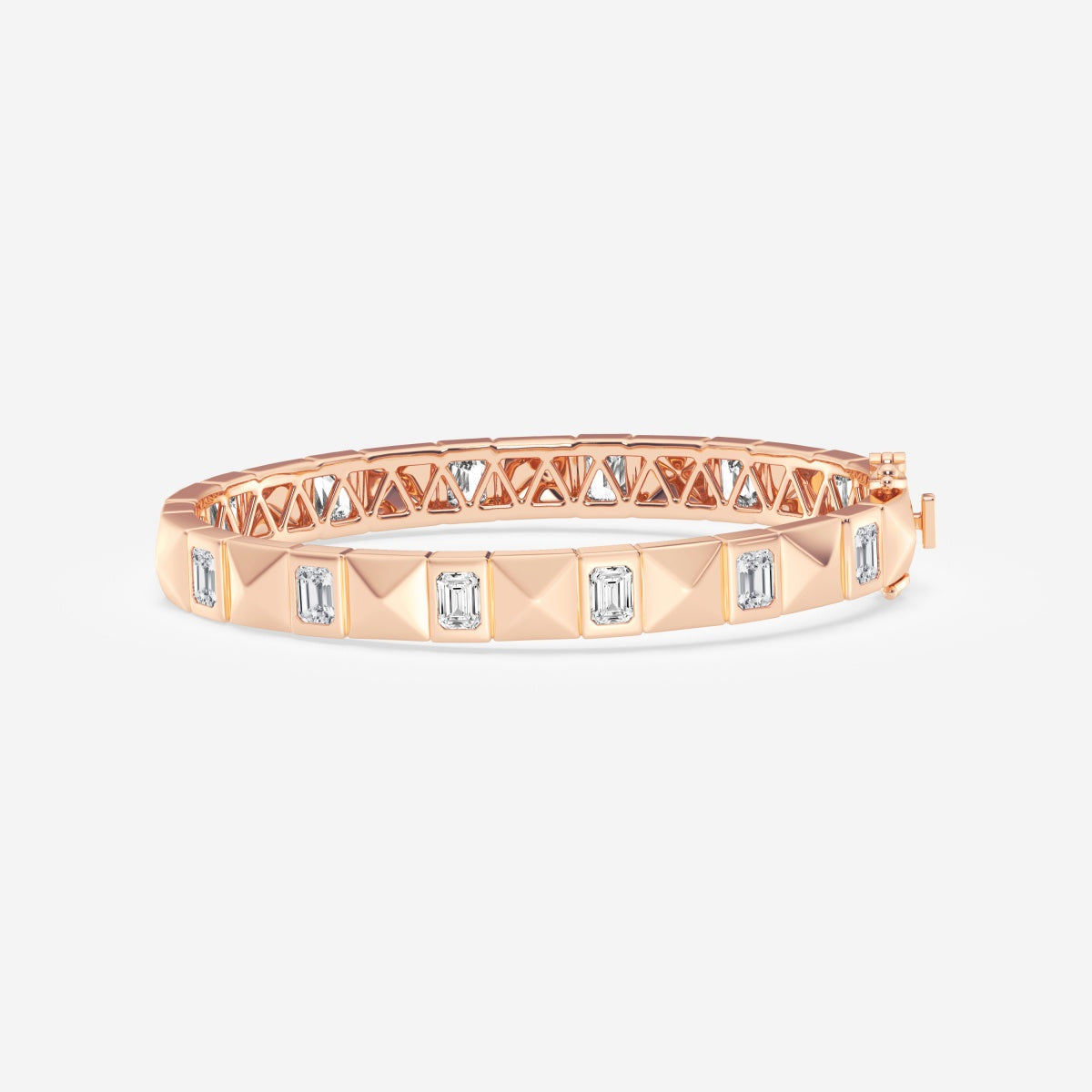 Emerald Moissanite Bangle Bracelet – view 3