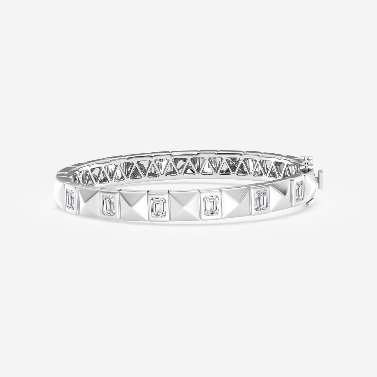 Emerald Moissanite Bangle Bracelet – view 6