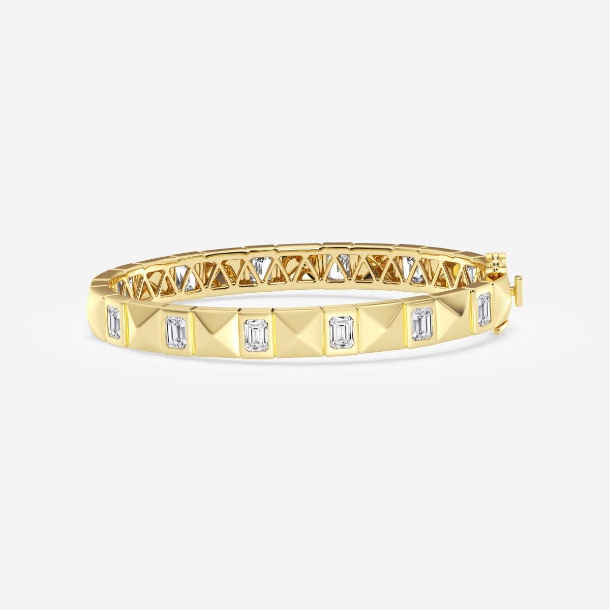 Emerald Moissanite Bangle Bracelet – view 2