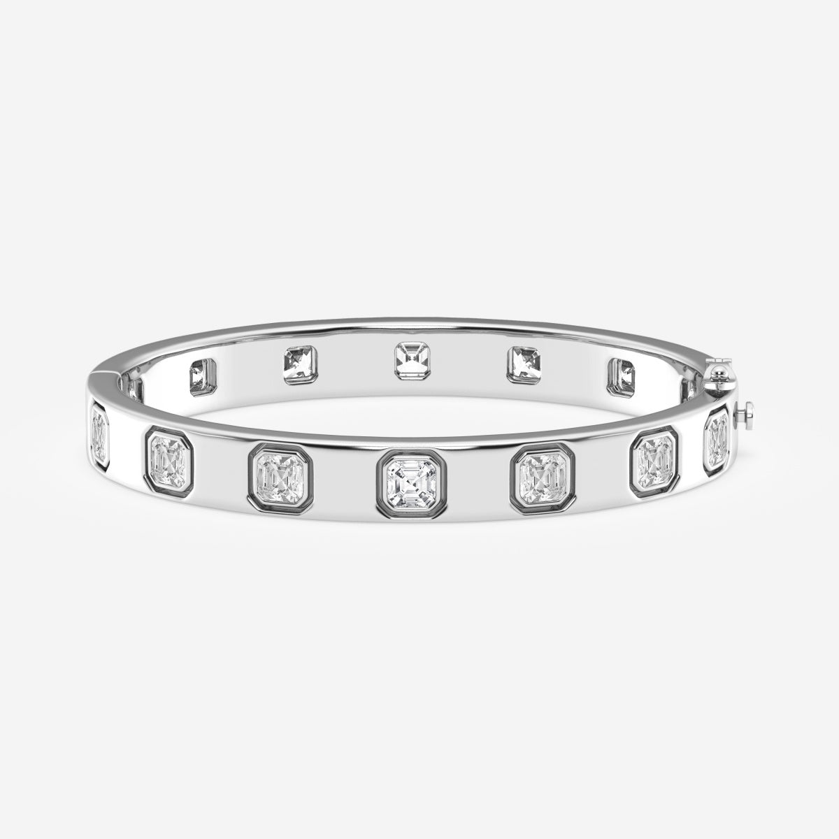 Asscher Moissanite Bangle Bracelet