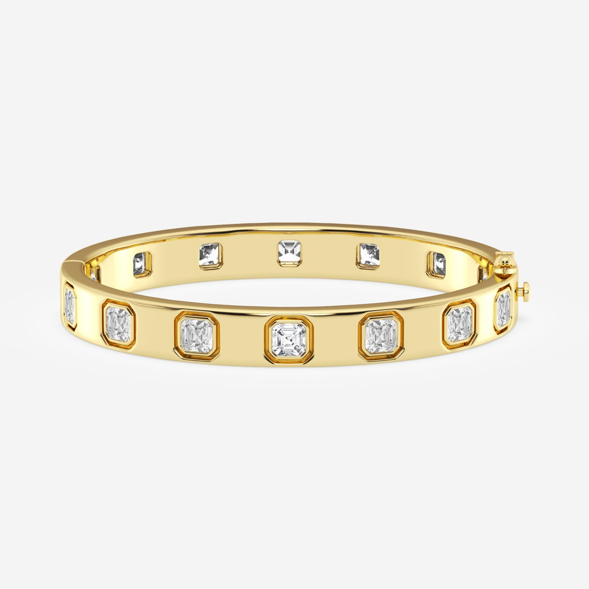 Asscher Moissanite Bangle Bracelet