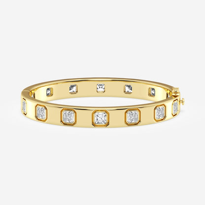 Asscher Moissanite Bangle Bracelet