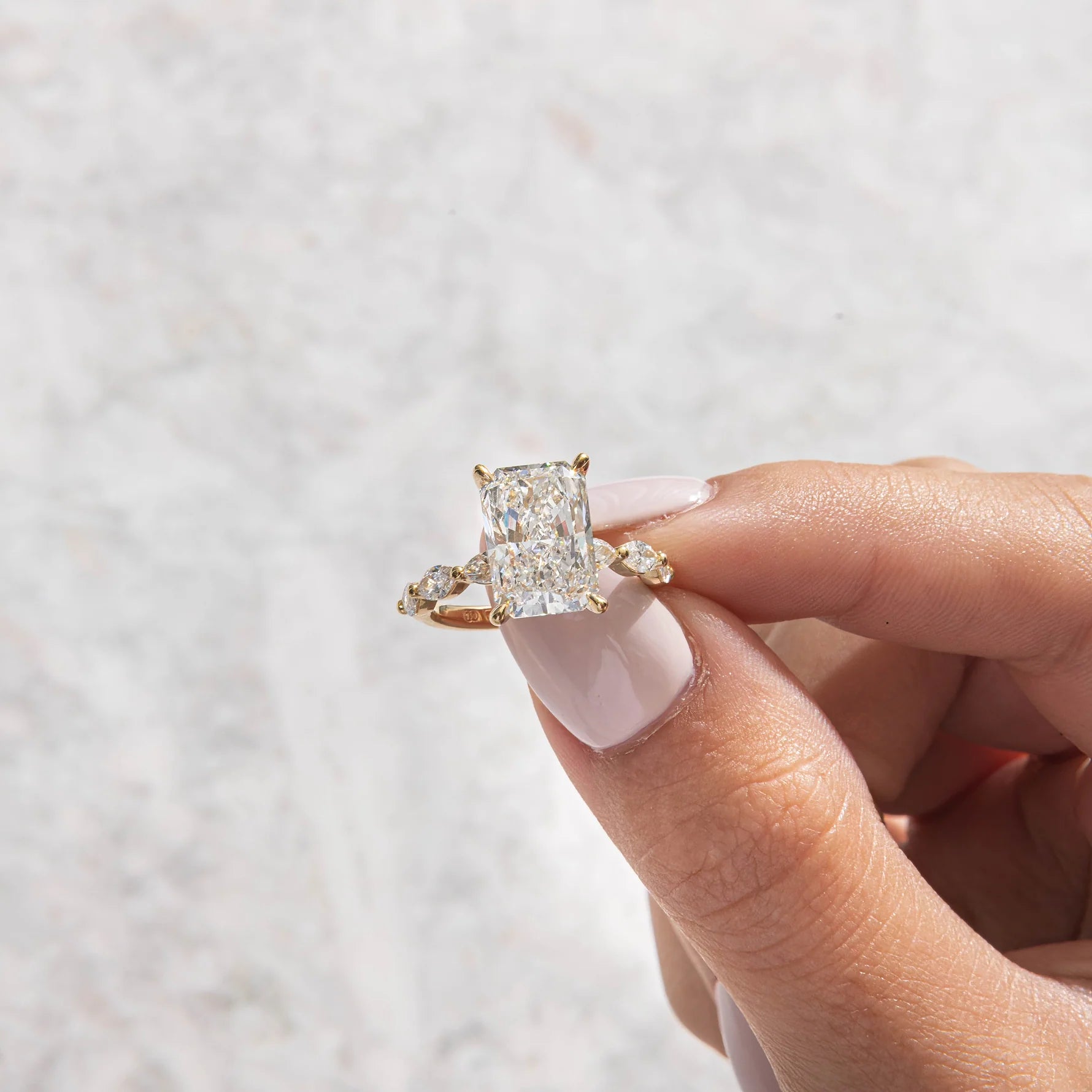5 Carat Emerald Cut with Marquise Side Stones – view 2