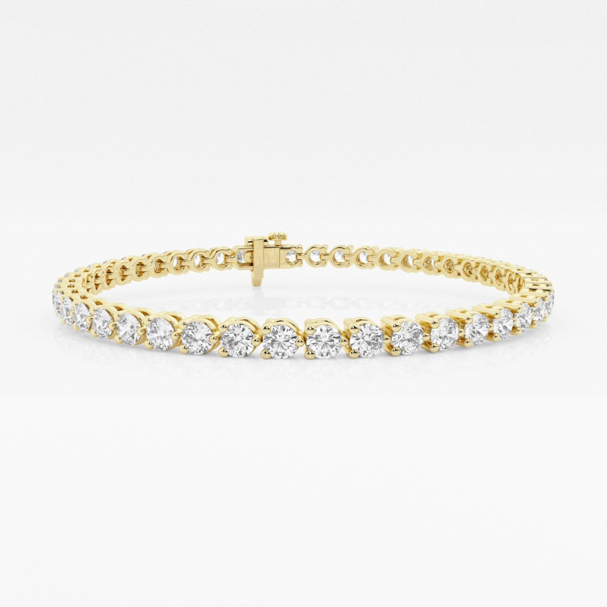 Round Moissanite Three-Prong Tennis Bracelet