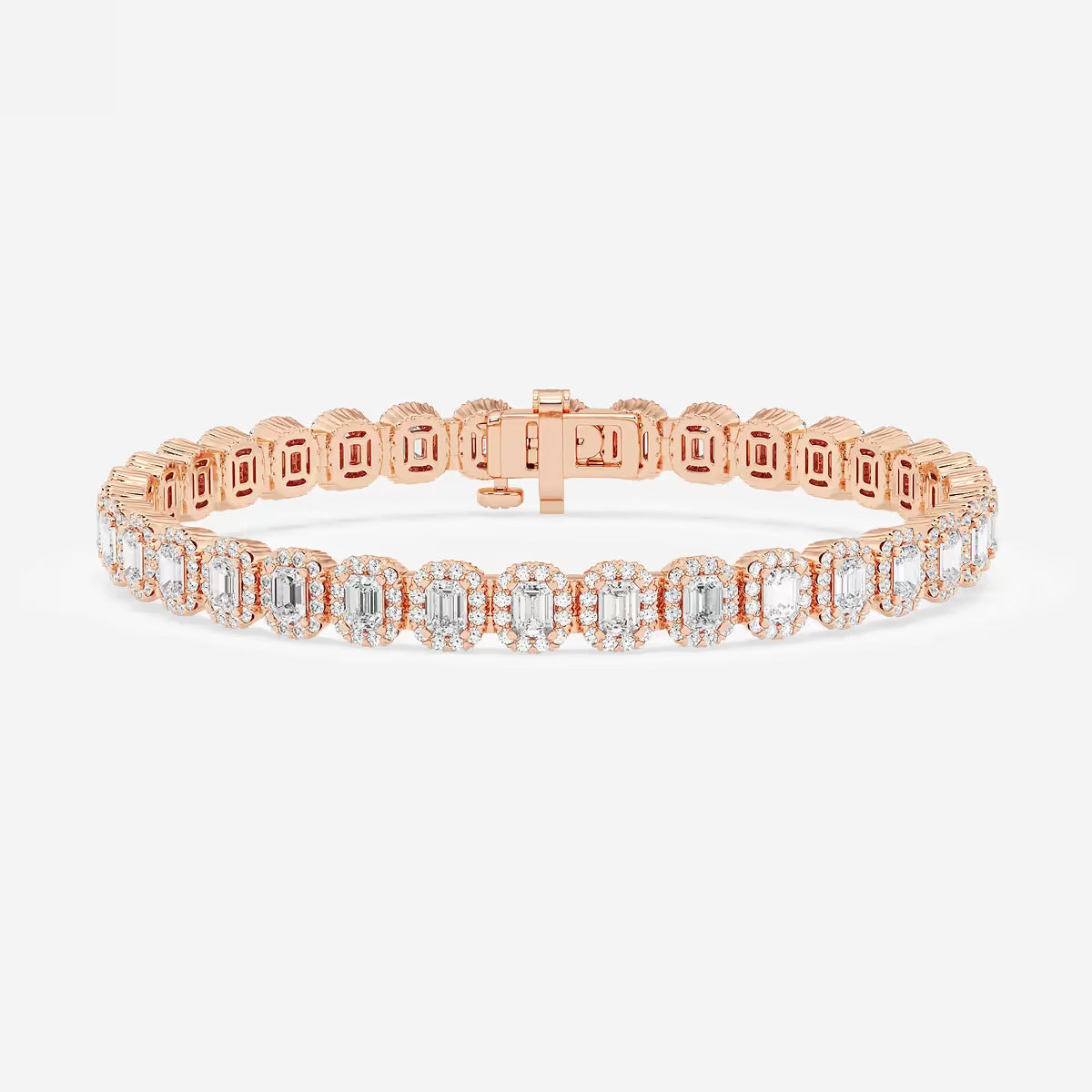 Emerald Moissanite Halo Fashion Bracelet – view 2