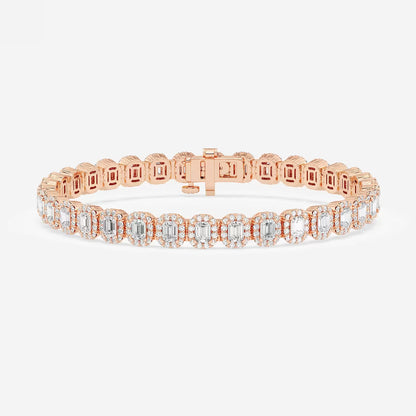 Emerald Moissanite Halo Fashion Bracelet