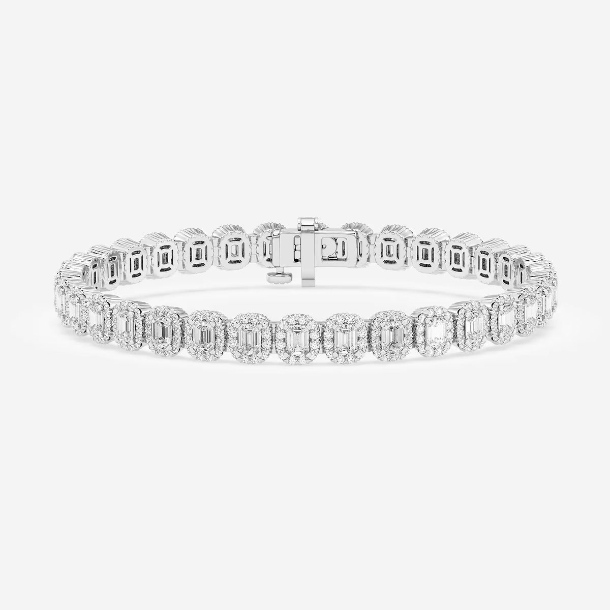 Emerald Moissanite Halo Fashion Bracelet – view 3
