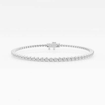 Round Moissanite Three-Prong Tennis Bracelet